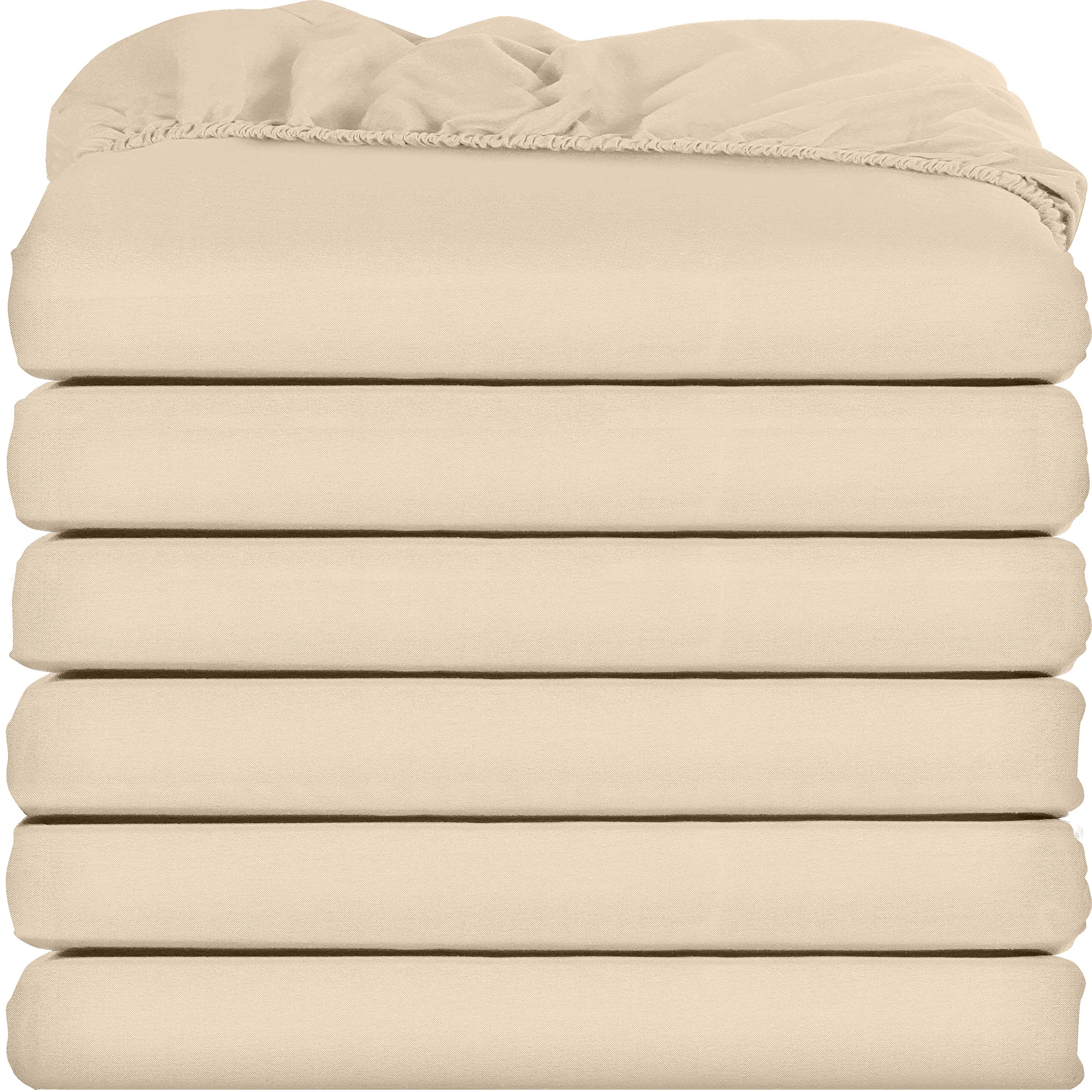 Foto 2 pulgar | Sábanas Ajustables Utopia Bedding Queen, Paquete De 6 Unidades, Microfibra Suave, Color Beige - Venta Internacional.