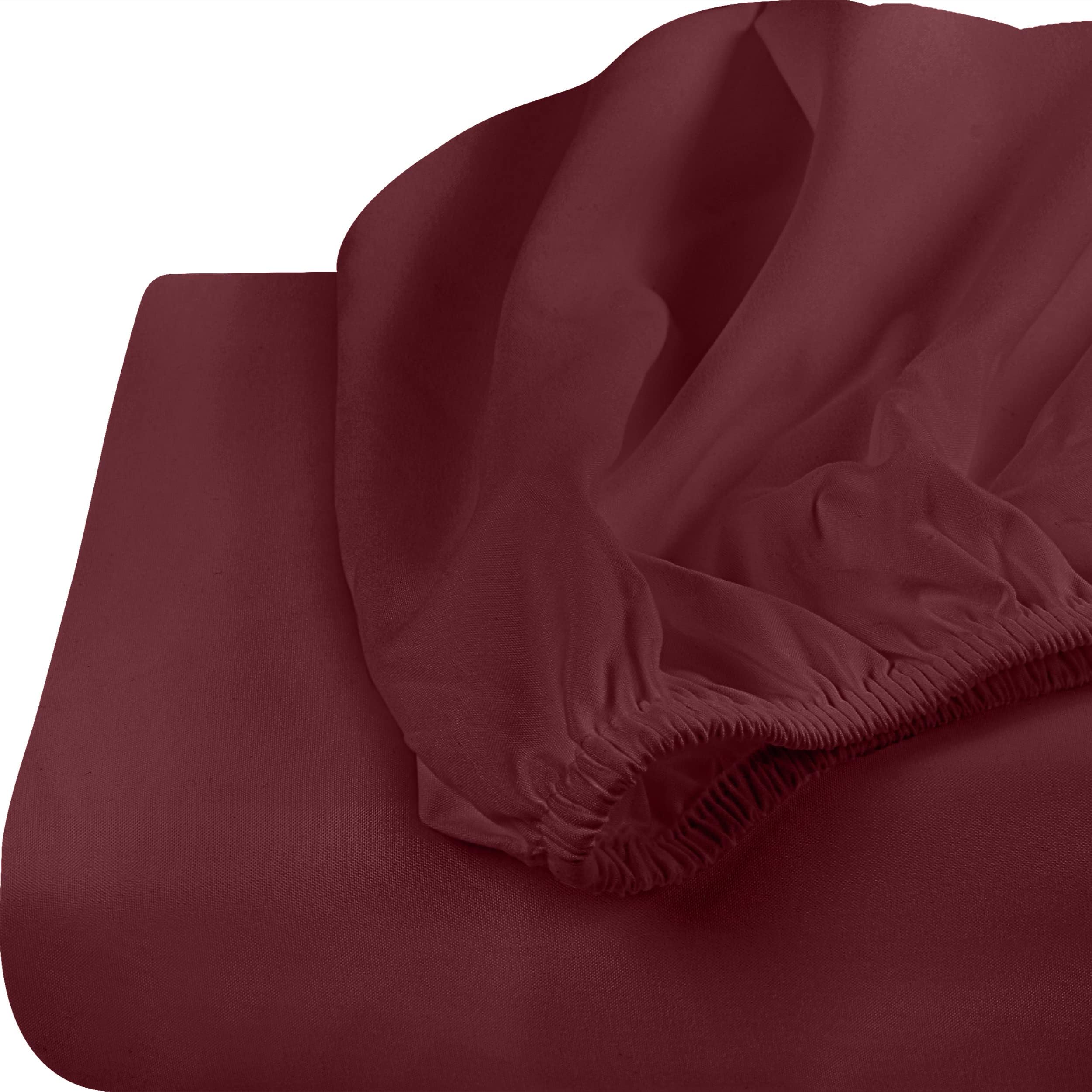 Foto 4 | Sábanas Ajustables Utopia Bedding Twin Xl, Paquete De 2, Color Burdeos - Venta Internacional.