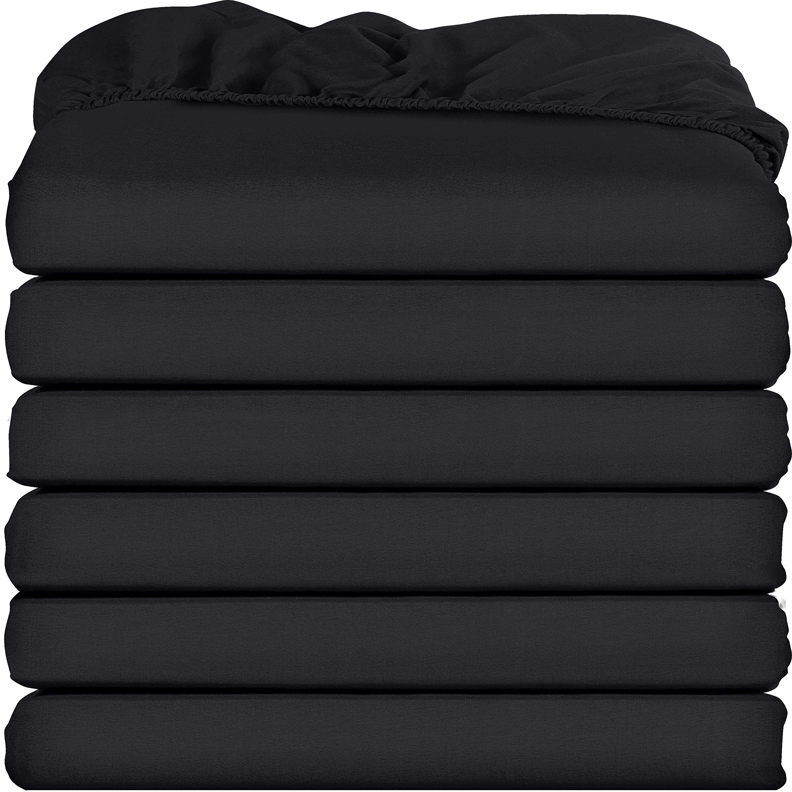 Foto 2 pulgar | Sábanas Ajustables Utopia Bedding, Paquete De 6 Unidades, Microfibra Suave, Color Negro - Venta Internacional.