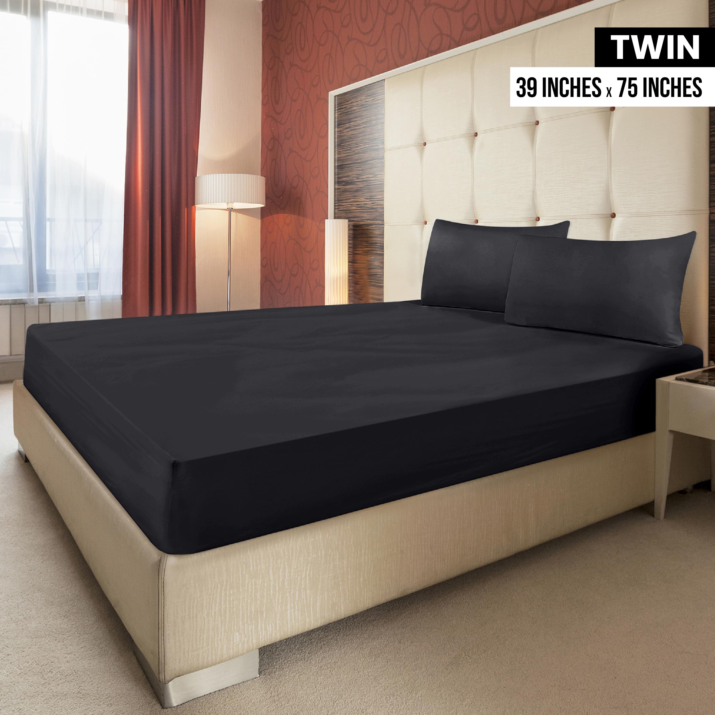 Foto 3 pulgar | Sábanas Ajustables Utopia Bedding, Paquete De 6 Unidades, Microfibra Suave, Color Negro - Venta Internacional.