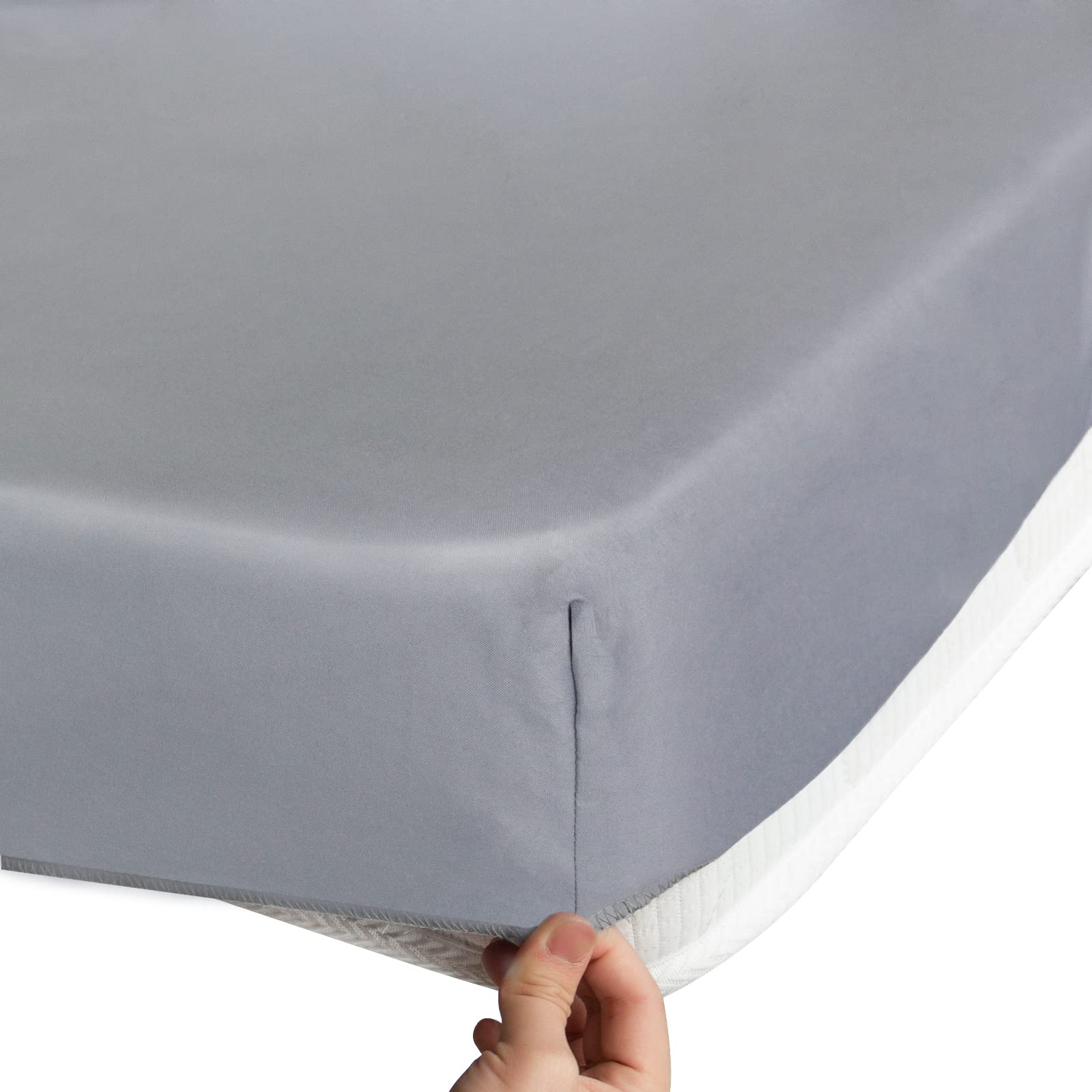 Foto 4 | Sábana Ajustable Para Cuna, 25 X 75 Cm, Supersuave Y Transpirable, Color Gris - Venta Internacional.