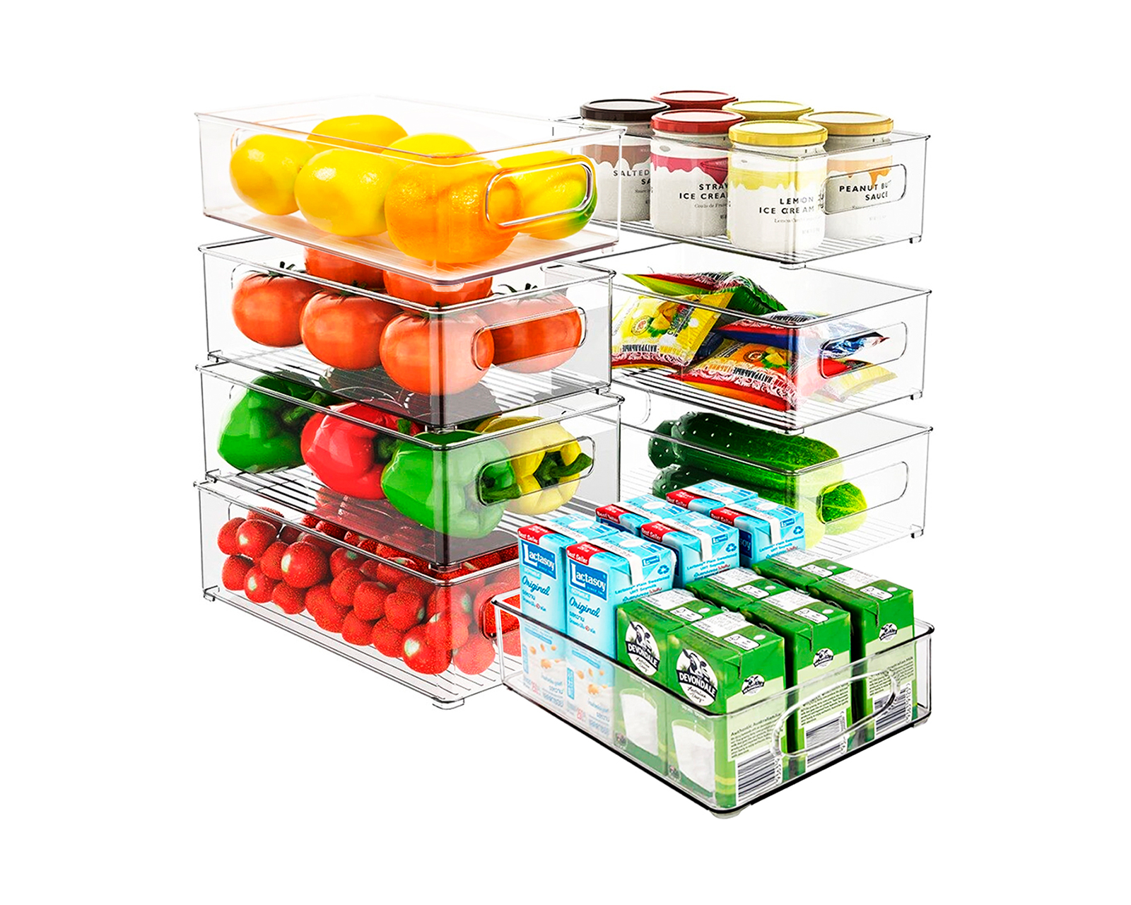 Foto 2 pulgar | Juego de 8 Organizador para Despensa Brandtrendy Transparente Ideal para Refrigerador y Alacenas