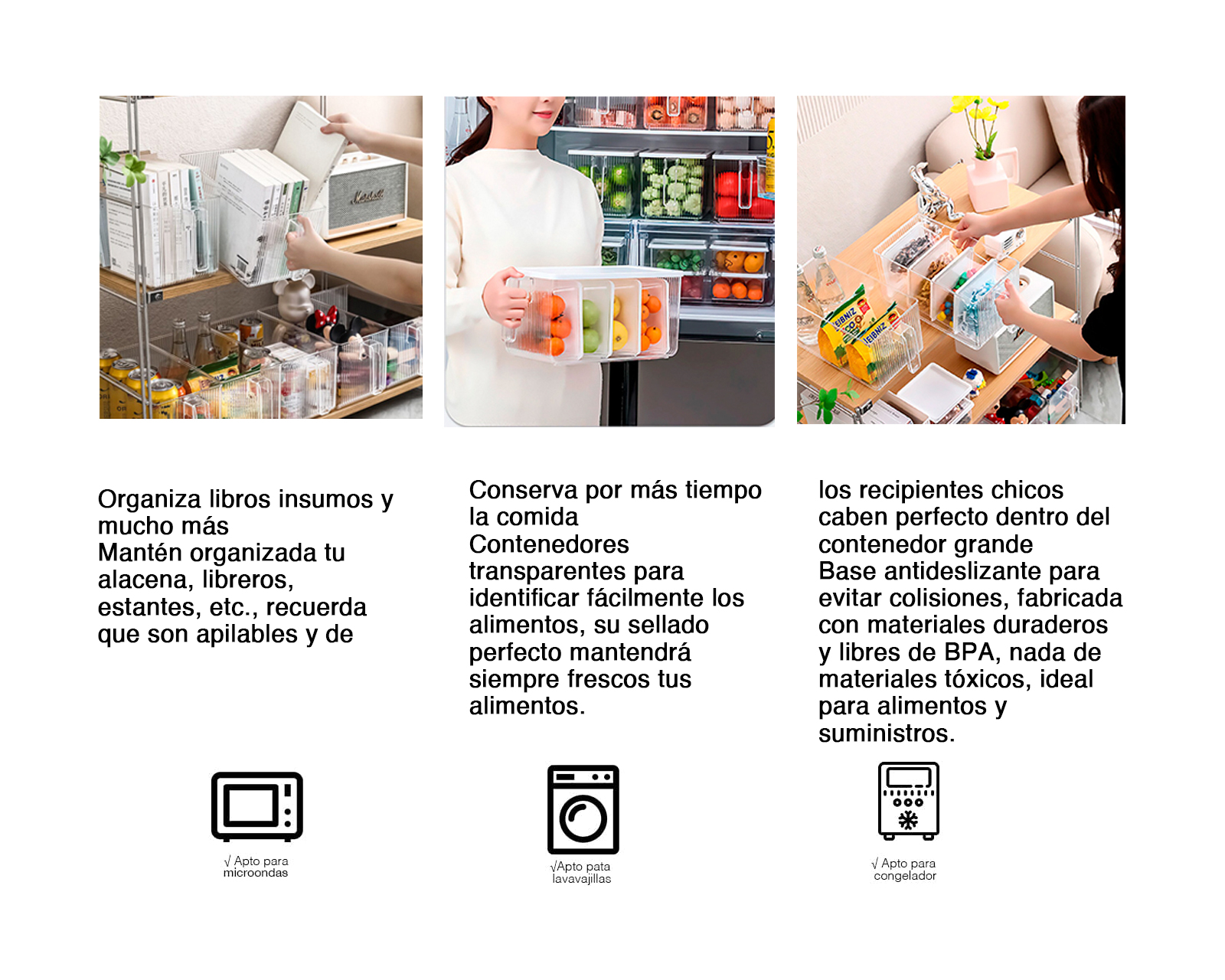 Foto 7 pulgar | Organizadores de Alimentos con Asa para Refrigerador Brandtrendy Transparente Diseñó 5 en 1 Retráctil