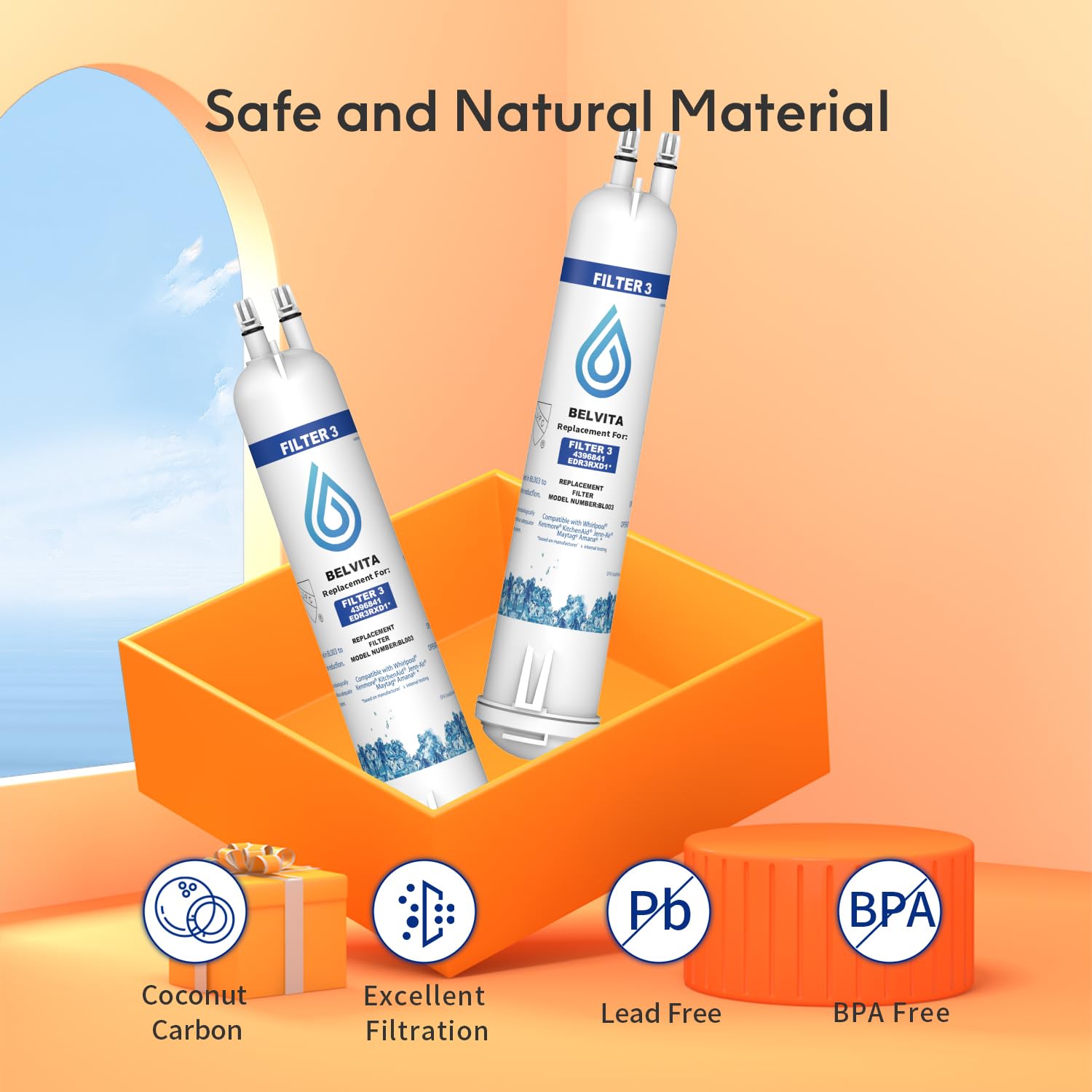 Foto 4 | Filtro De Agua Para Frigorífico Belvita Compatible Con Edr3rxd1 - Venta Internacional.