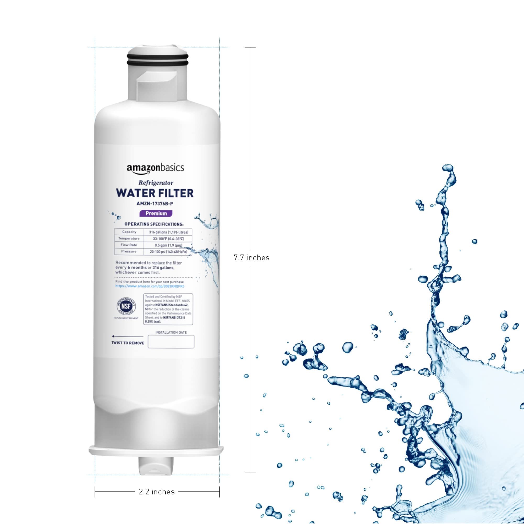 Foto 4 | Filtro De Agua Para Nevera Amazon Basics Samsung Da97-17376b - Venta Internacional.