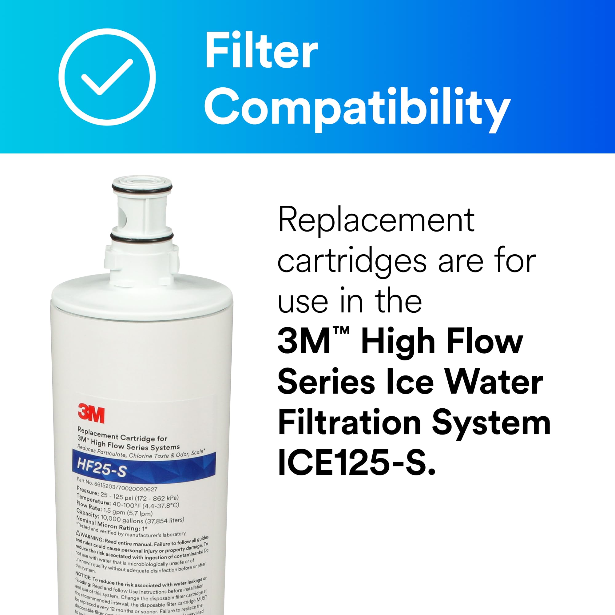 Foto 2 | Cartucho De Filtro De Agua 3m Hf25-s High Flow Para Ice125-s - Venta Internacional.