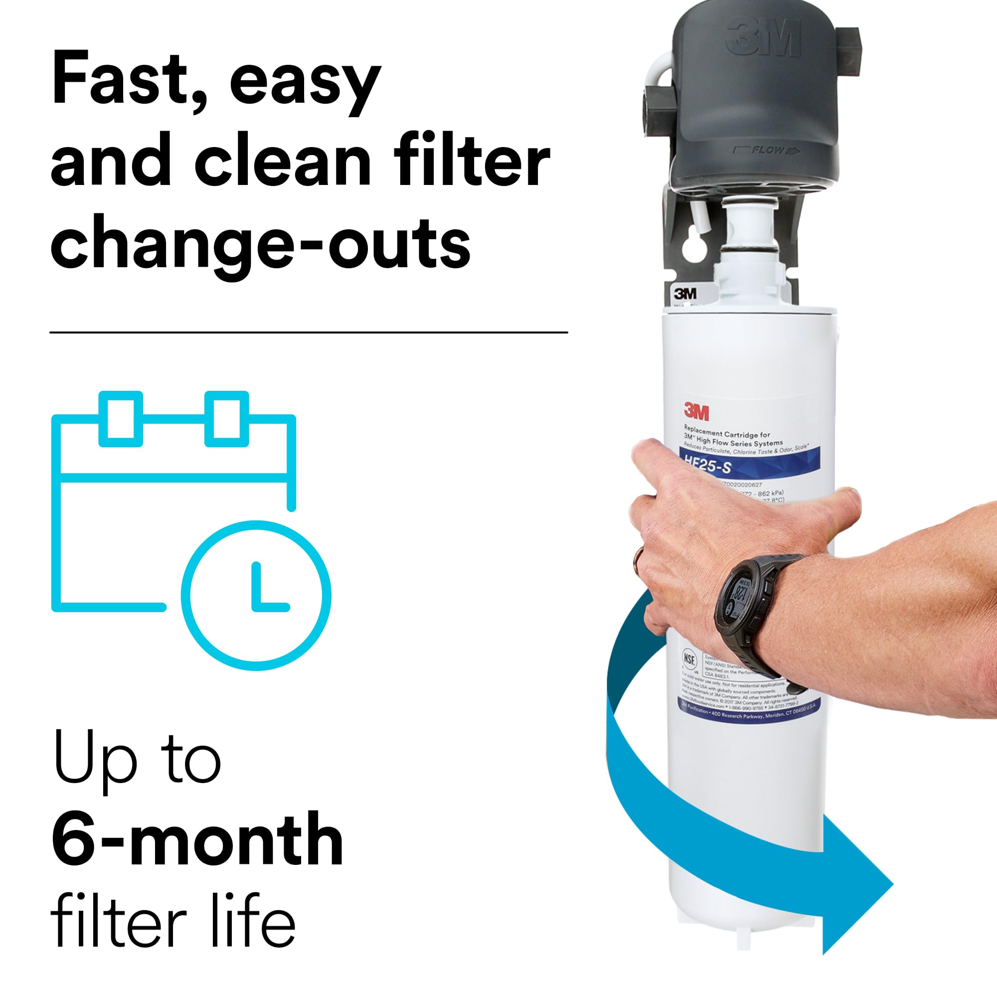 Foto 6 | Cartucho De Filtro De Agua 3m Hf25-s High Flow Para Ice125-s - Venta Internacional.
