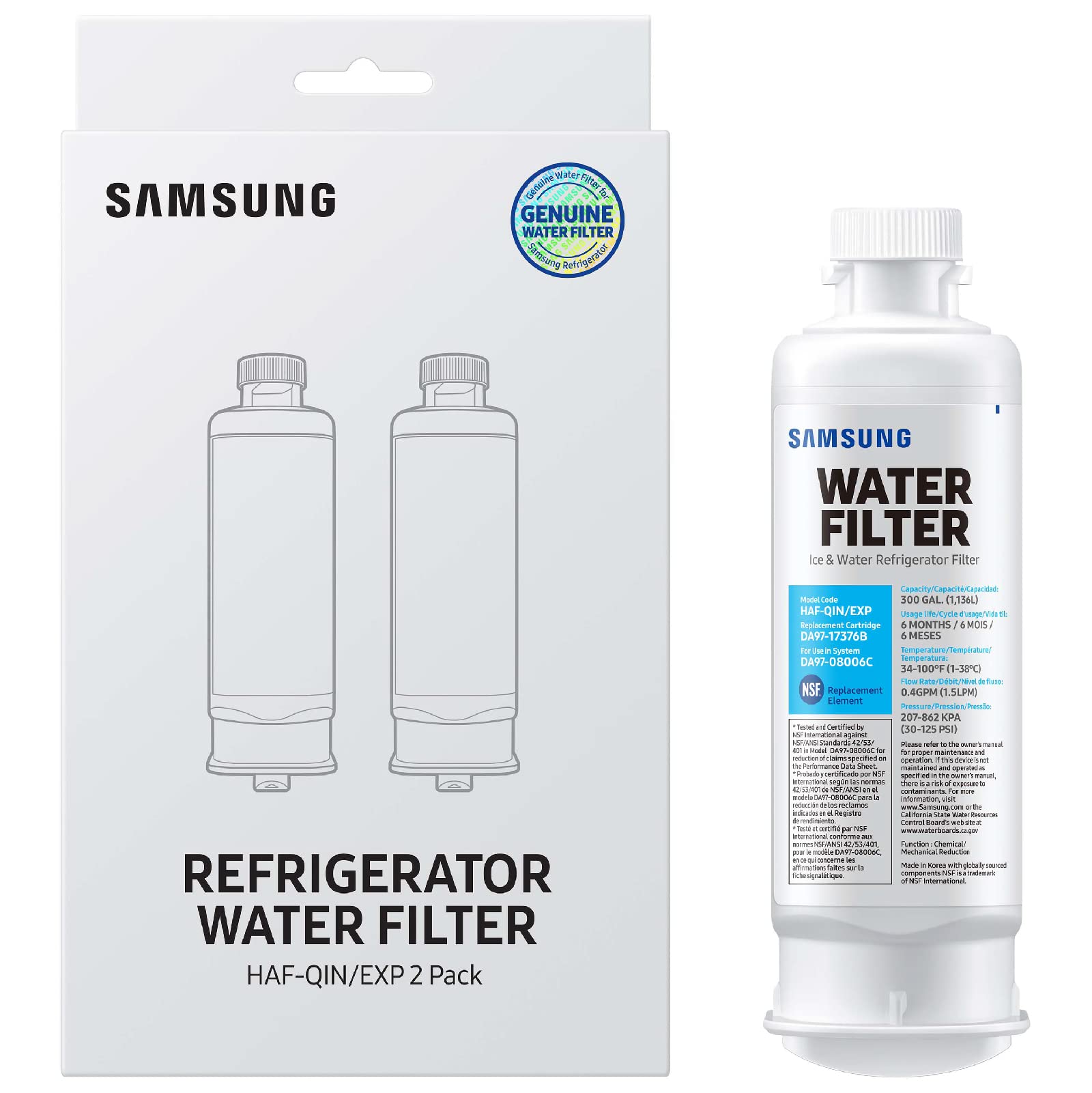 Foto 5 pulgar | Filtros De Agua Y Hielo Samsung Haf-qin-2p Para Refrigerador - Venta Internacional.