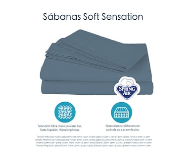 Foto 3 | Juego de Sábanas Spring Air Queen Size Soft Sentation color Blanco más 2 Almohada De Osos