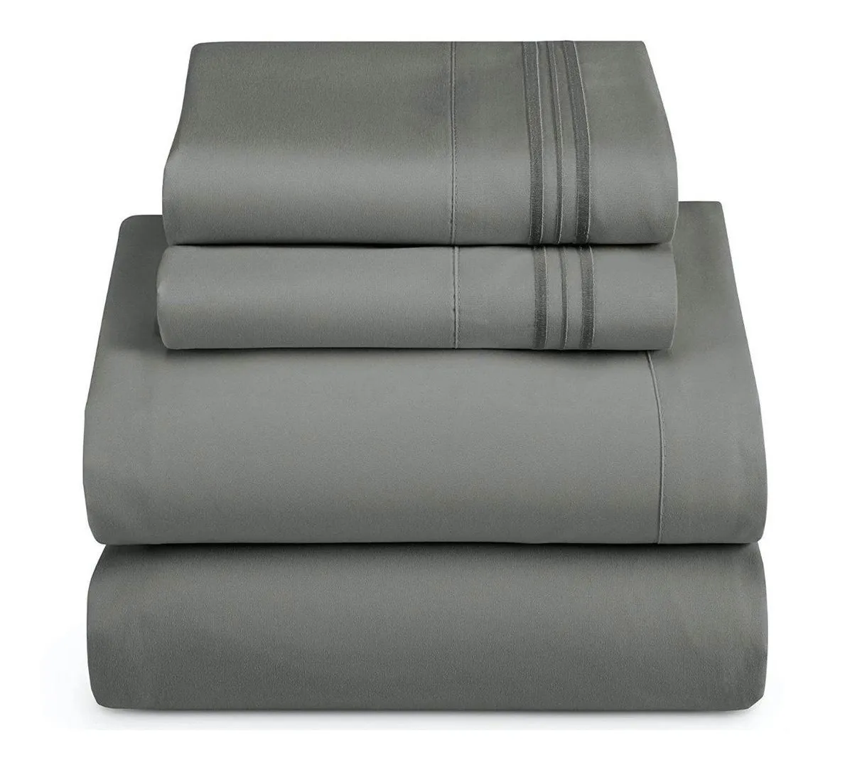 Sábanas B.KIND & BEYOND Queen Size color Gris 1800 Hilos Microfibra