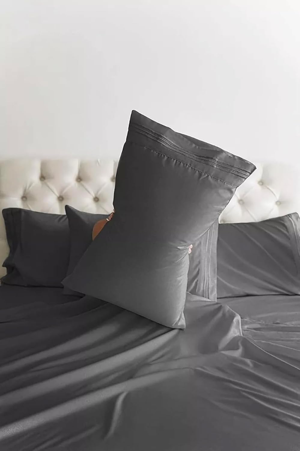 Foto 4 | Sábanas B.KIND & BEYOND King Size color Gris 1800 Hilos Microfibra