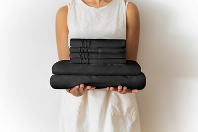 Foto 2 | Sábanas B.KIND & BEYOND Queen Size color Negro 1800 Hilos Microfibra
