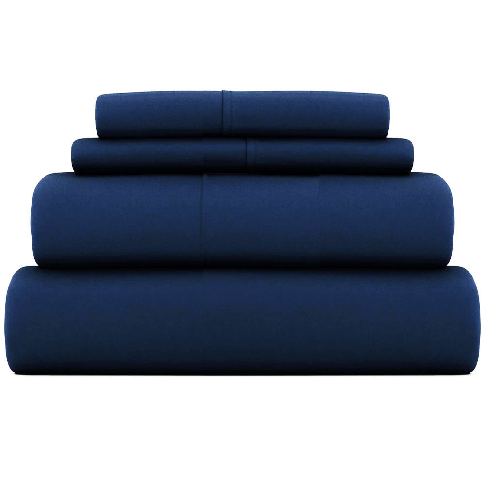 Set de Sábanas Kyuden Home MICBL-FL color Azul Microfibra Matrimonial $569