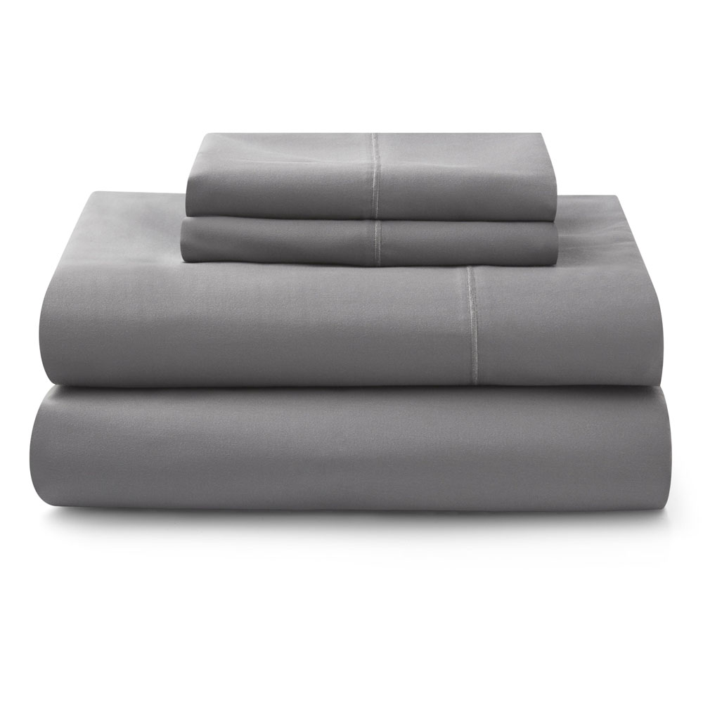 Set de Sábanas Algodón Kyuden Home COTGY-FL color Gris Matrimonial