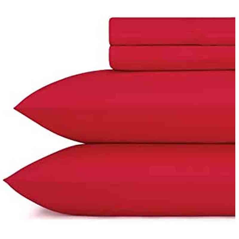 Foto 2 pulgar | Set de Sábanas Microfibra Kyuden Home MICRD-FL color Rojo Matrimonial