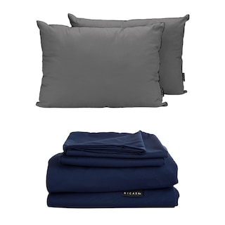 Foto 1 | Juego de Sábanas Dicasa Softy color Azul Marino Matrimonial más Almohada 2 Pack