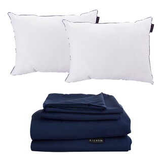 Foto 1 | Juego de Sábanas Dicasa Softy color Azul Marino Matrimonial más Almohada One