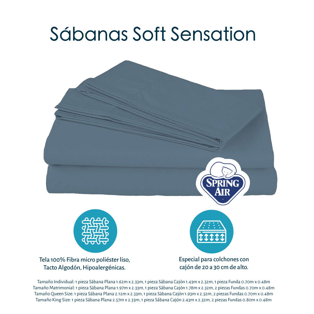 Foto 4 pulgar | Juego de Sábanas Spring Air Soft Sensation color Azul Individual más Protector de Colchón y Almohada de Osos