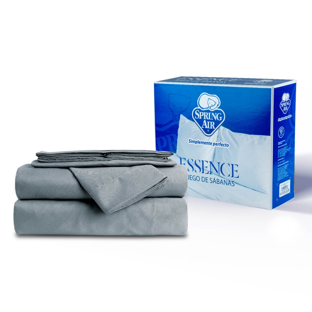 Juego De Sabanas Queen Size Spring Air Color  Gris