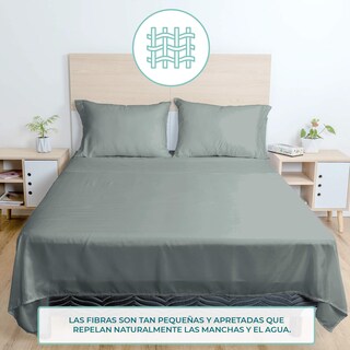 Foto 3 | Juego De Sabanas Queen Size Spring Air Color Gris