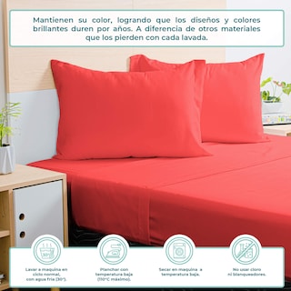 Foto 2 | Juego De Sabanas King Size Spring Air Color Coral