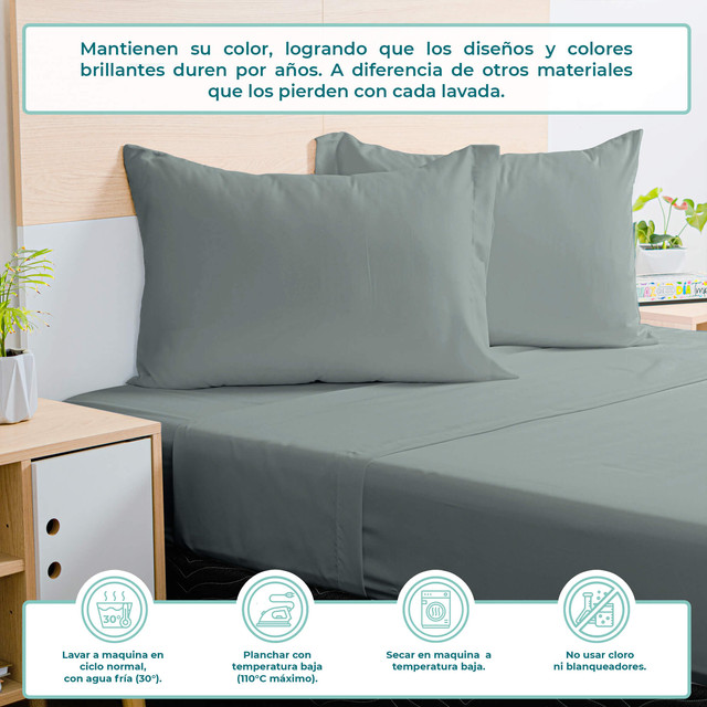 Foto 3 pulgar | Juego De Sabanas Matrimonial Spring Air Color Azul