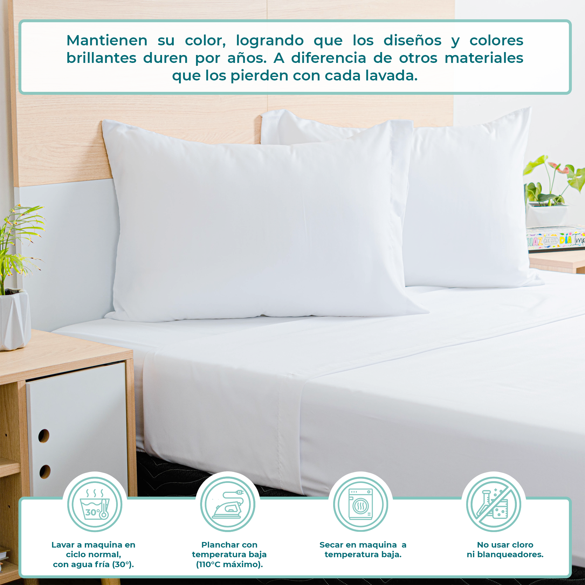 Foto 3 pulgar | Juego De Sabanas King Size Spring Air Color Blanco