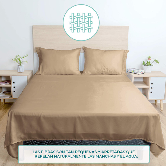 Foto 4 pulgar | Juego De Sabanas Individual Spring Air Color Khaki
