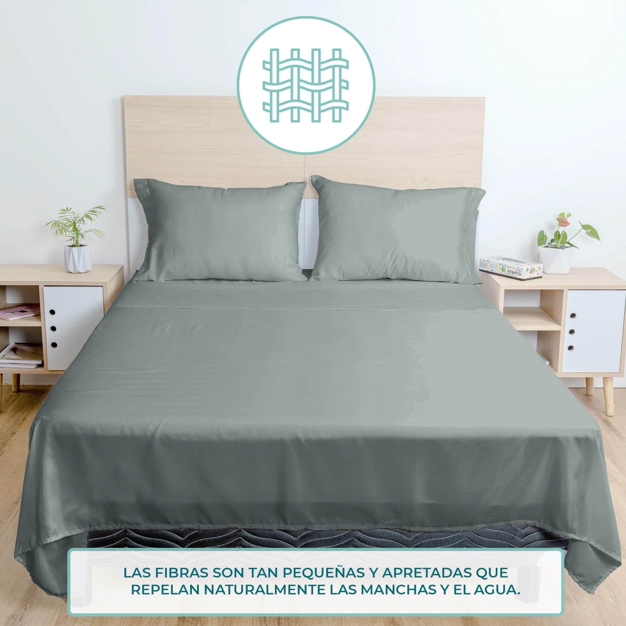 Foto 4 pulgar | Juego De Sabanas Individual Spring Air Color Gris