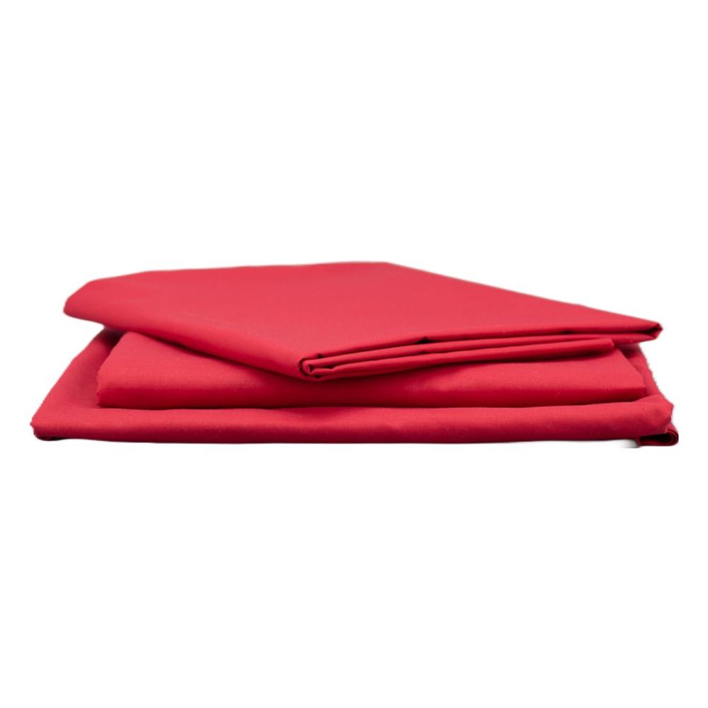 Juego de Sábanas ALMODA 70000353 color Rojo con Fundas para Almohada 4 PZAS