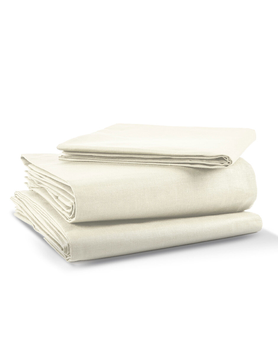Juego de Sábanas Rebeca Percal 200 Queen Size color Beige