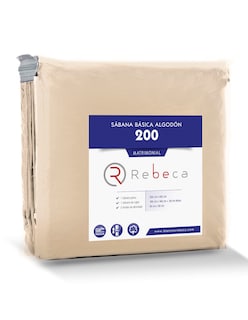 Foto 3 | Juego de Sábanas Queen Size Rebeca Algodón Percal 200 Beige