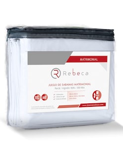 Foto 3 | Juego de Sábanas Rebeca Confort 300 Matrimonial color Blanco