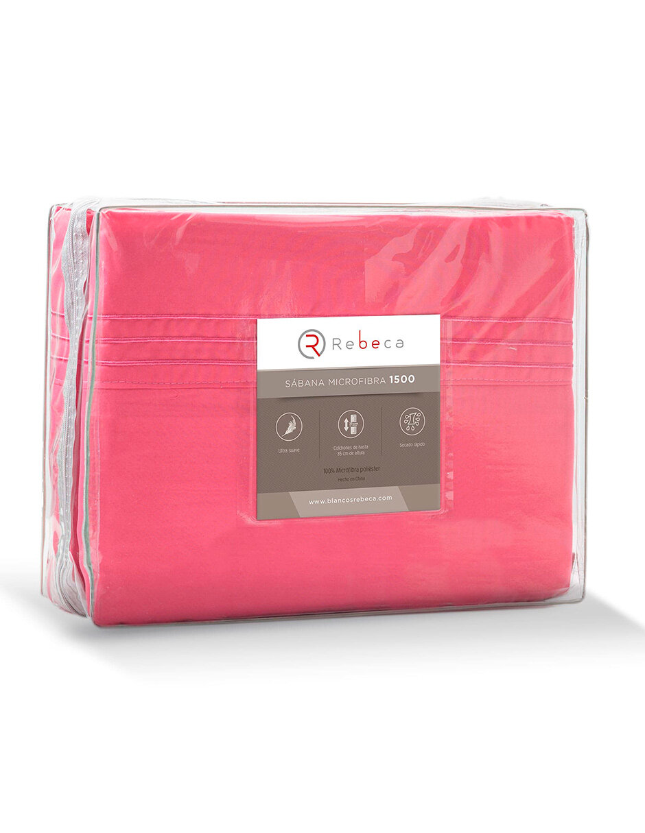 Foto 5 pulgar | Juego de Sábanas Rebeca Premium Luxury King Size color Rosa