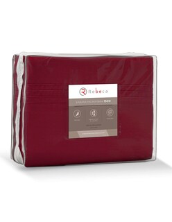 Foto 4 | Juego de Sábanas Rebeca Premium Luxury King Size color Tinto