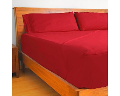 Foto 3 | Juego de Sábanas Matrimonial de Microfibra Rebeca Koala color Rojo
