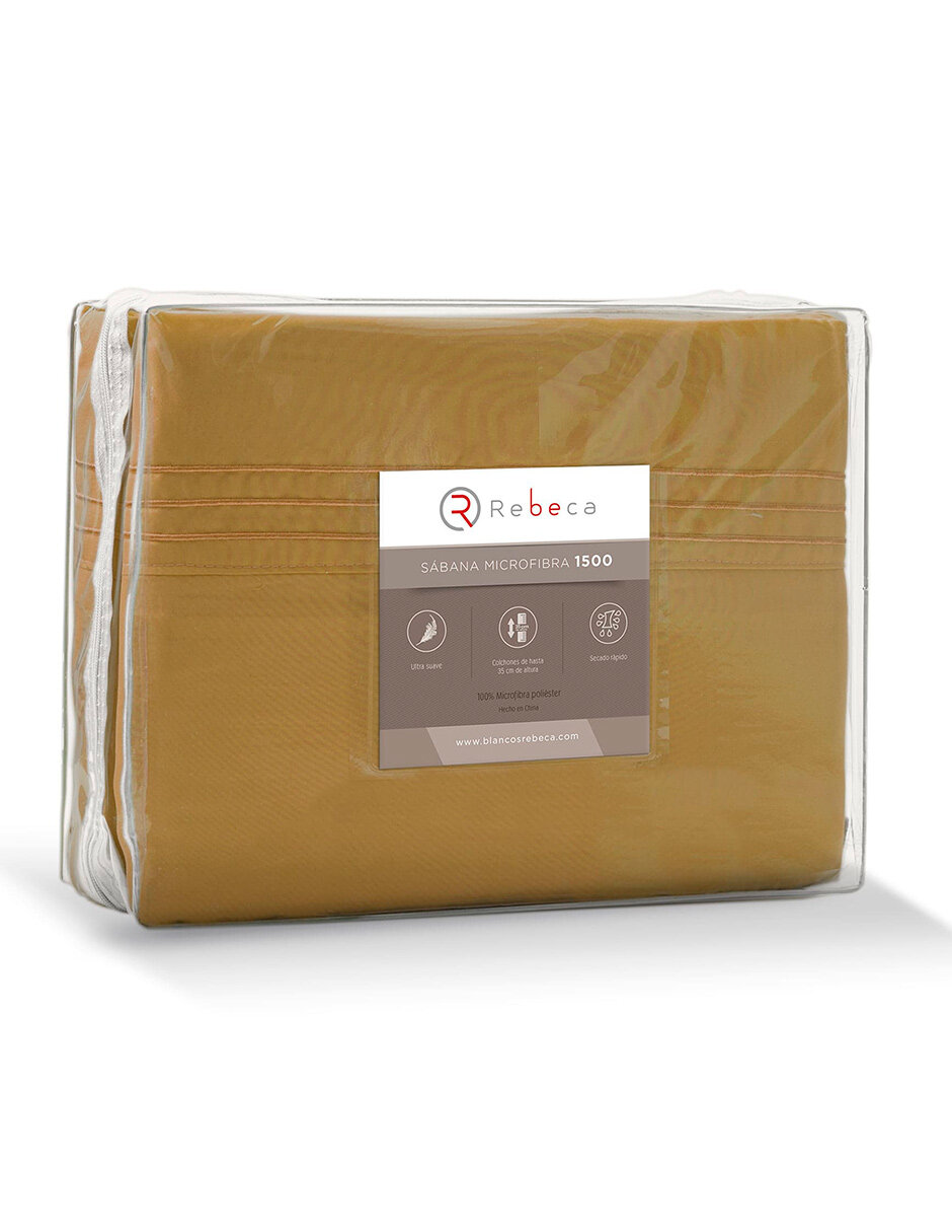 Foto 4 | Juego de Sábanas Rebeca Premium Luxury Matrimonial color Dorado