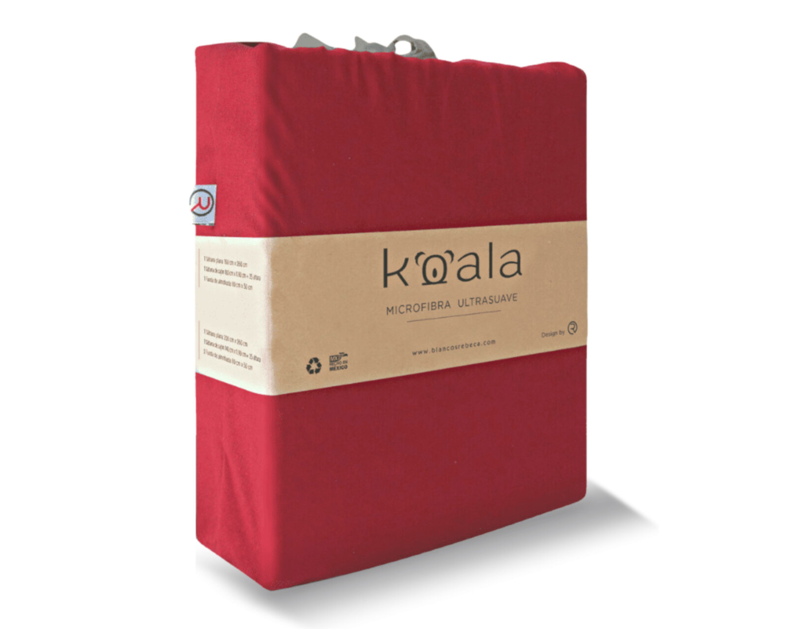 Foto 1 | Juego de Sábanas Rebeca Koala Matrimonial color Rojo