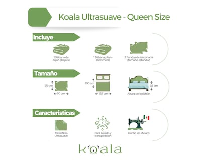 Foto 5 | Juego de Sábanas Rebeca Koala Queen Size color Beige
