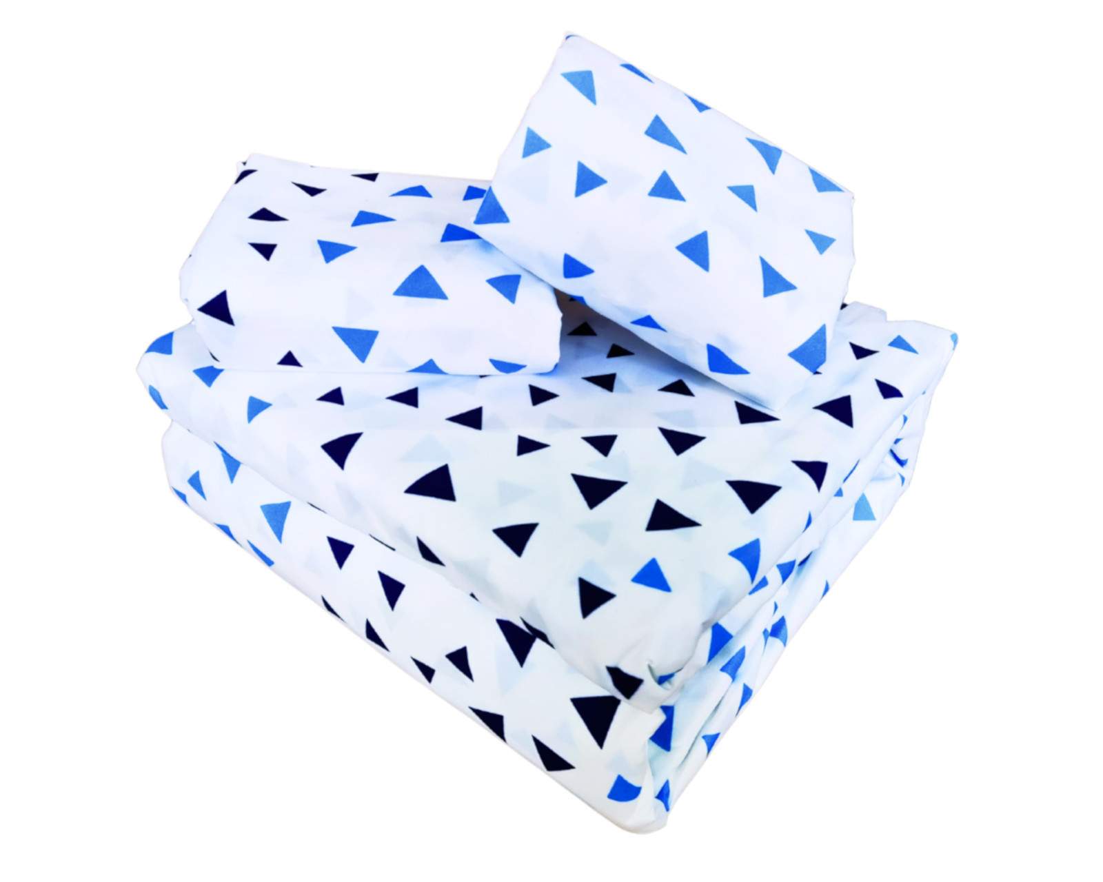 Juego de Sábanas Rebeca de Microfibra Koala Estampada Pirámide color Azul Individual