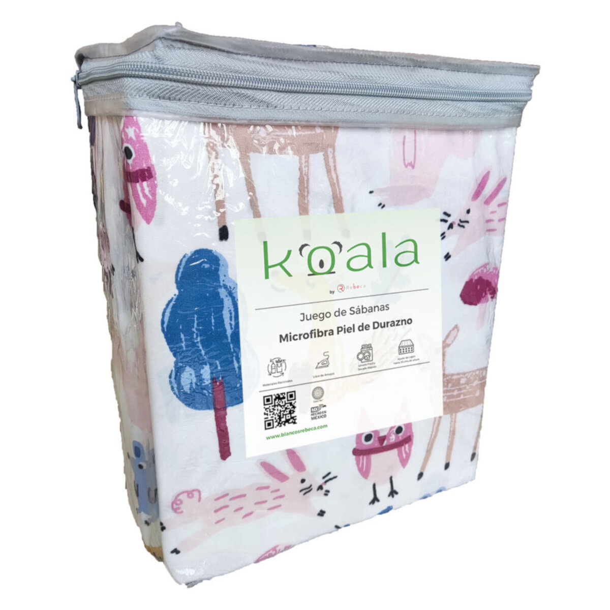 Foto 4 pulgar | Juego de Sábanas de Microfibra Koala Estampada Rebeca Fauna Individual