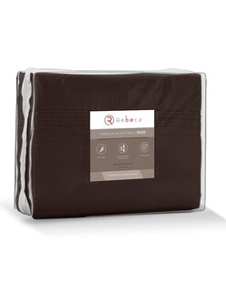 Foto 4 | Juego de Sábanas Rebeca Premium Luxury color Marrón Matrimonial 4 Piezas