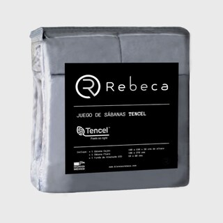 Foto 5 | Juego de Sábanas Matrimonial Rebeca Tencel Fibra de Eucalipto color Gris 4 piezas