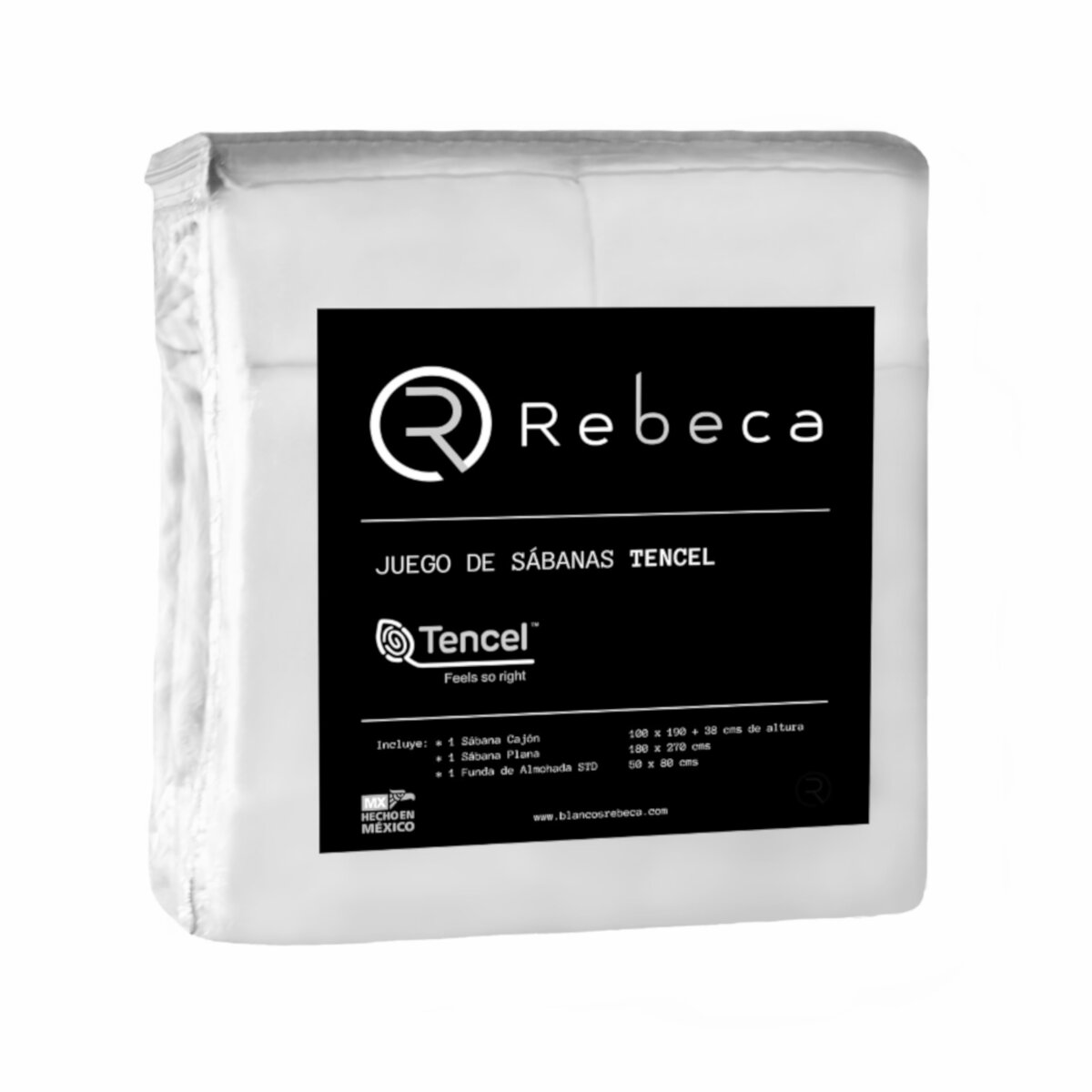 Foto 5 | Juego de Sábanas Rebeca Tencel Queen Size color Blanco 4 Piezas