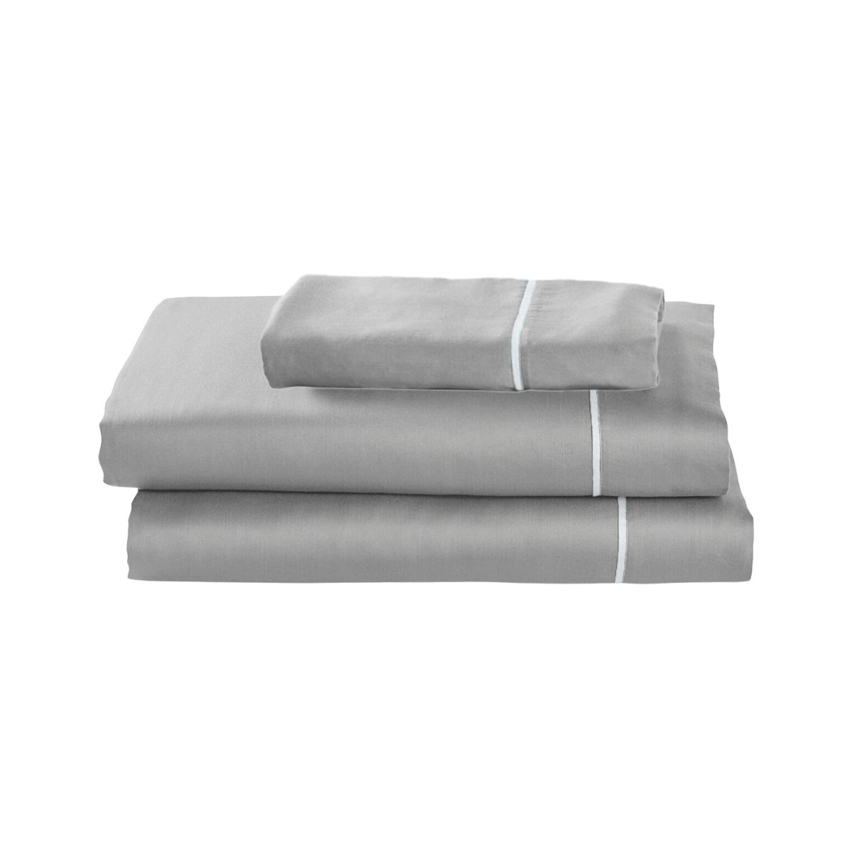 Juego De Sábanas Tencel  Rebeca Fibra De Eucalipto Gris Individual Set de 3 piezas