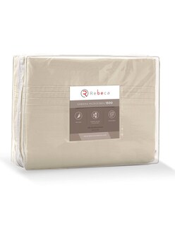 Foto 4 | Juego de Sábanas Rebeca Premium Luxury color Beige King Size 4 Piezas