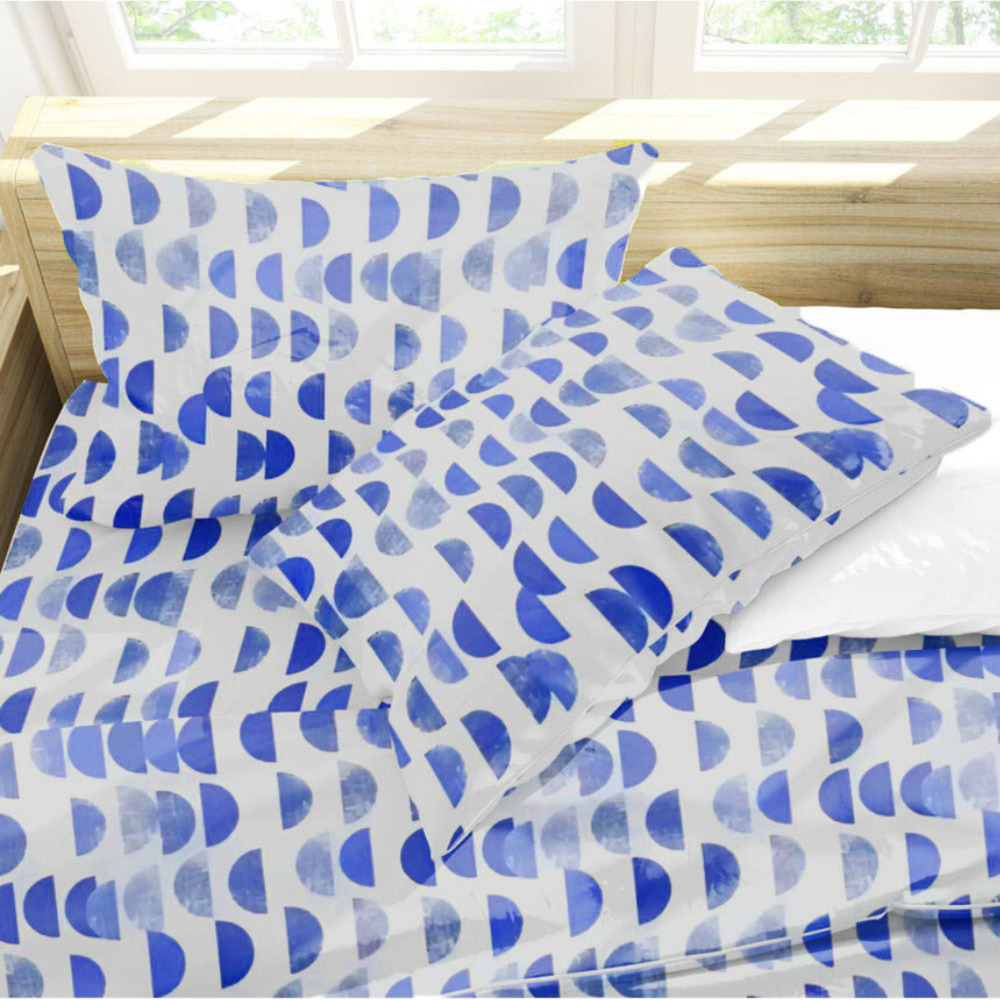 Foto 3 | Juego de Sábanas Rebeca Franela Plus Estampada Luna Azul King Size 4 Piezas