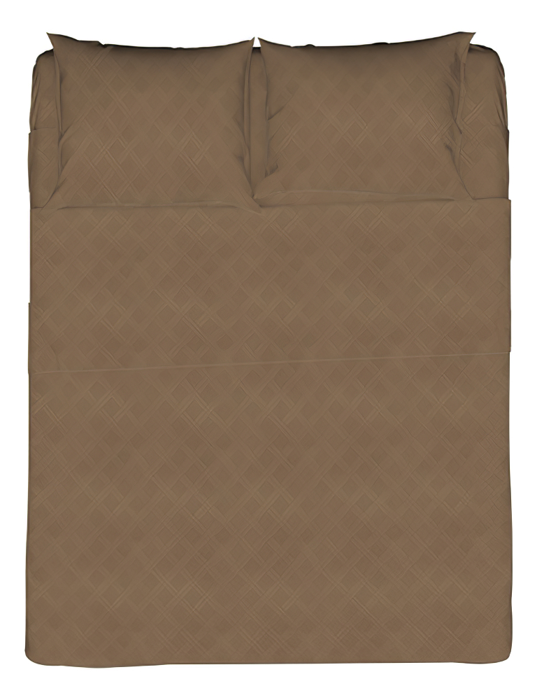 Juego de Sábanas Matrimonial NubiSuave RELIEVE-MAT color Marrón 2800 Hilos 4 Piezas