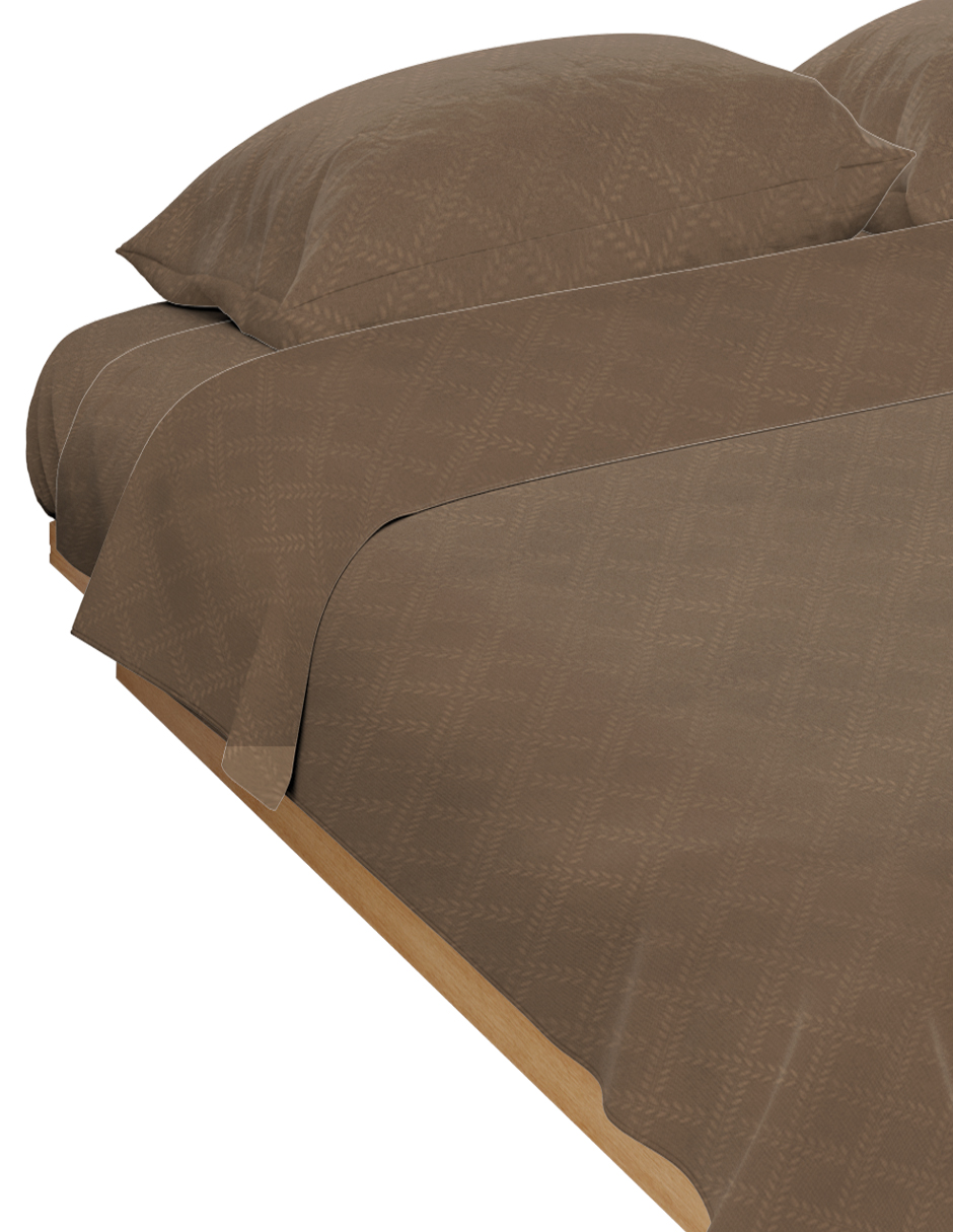 Foto 2 | Juego de Sábanas Matrimonial NubiSuave RELIEVE-MAT color Marrón 2800 Hilos 4 Piezas