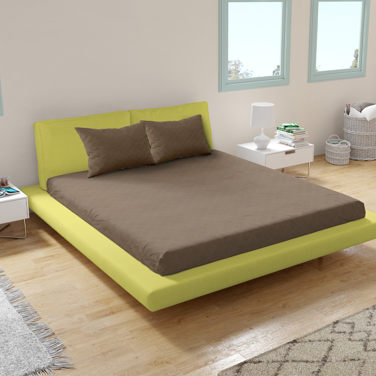 Foto 7 | Juego de Sábanas Matrimonial NubiSuave RELIEVE-MAT color Marrón 2800 Hilos 4 Piezas